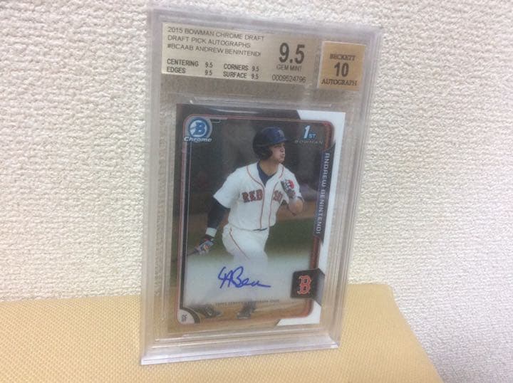 Andrew Benintendi ルーキー直書き直筆サインカード　3枚セット！