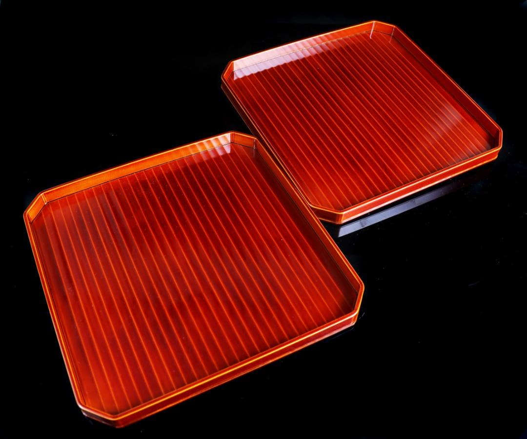 飛騨春慶塗 四方膳 懐石膳 隅切四方膳 　五枚