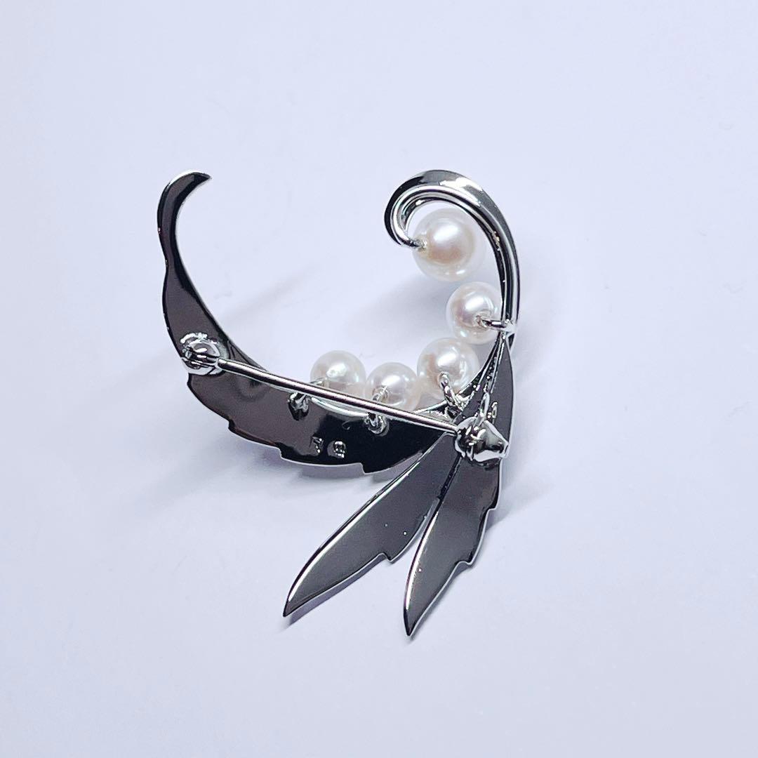【未使用品】✨MIKIMOTO ミキモト パール　ブローチ　リーフ　羽