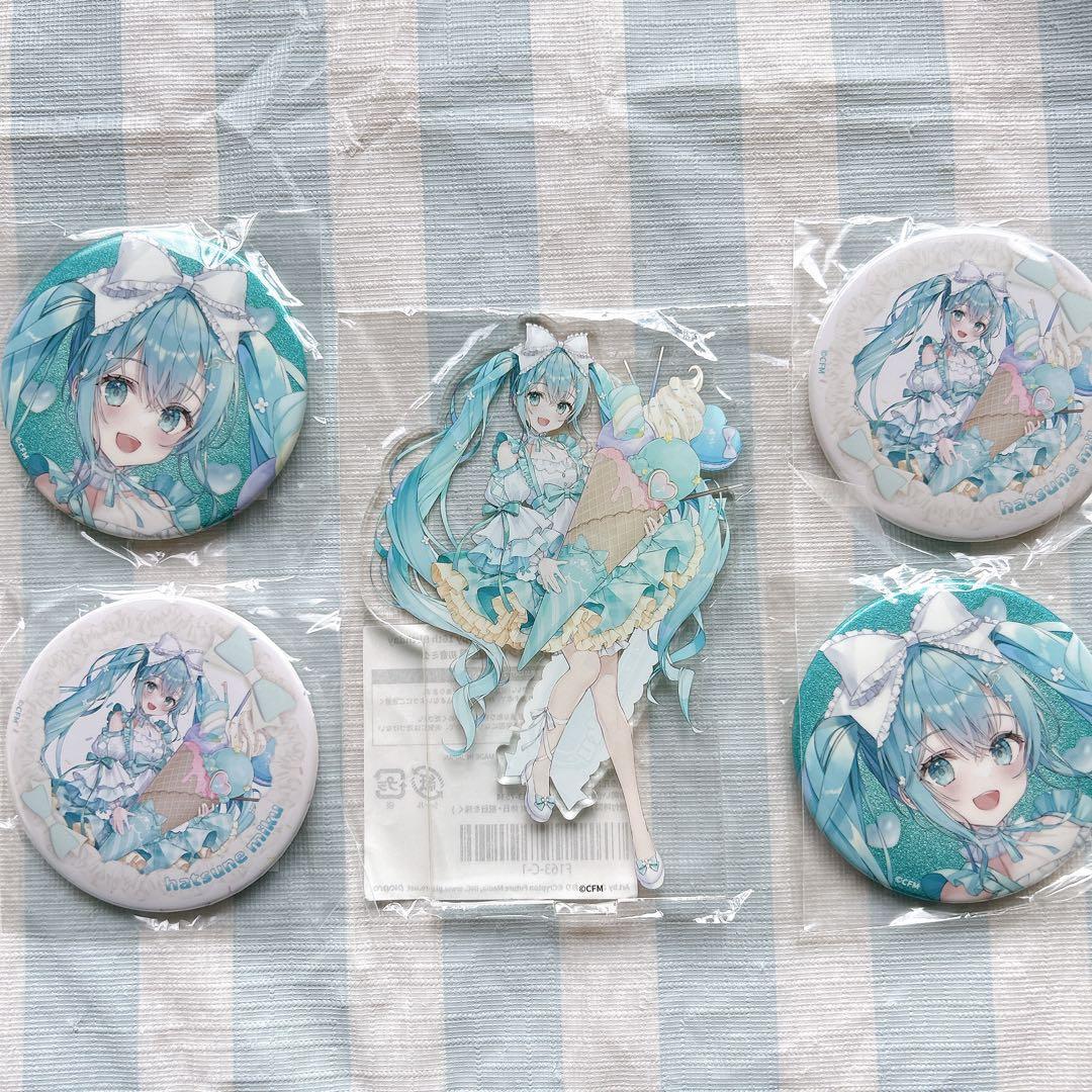 楽天コレクション 初音ミク C賞アクリルスタンド　E賞缶バッチグリッター16th