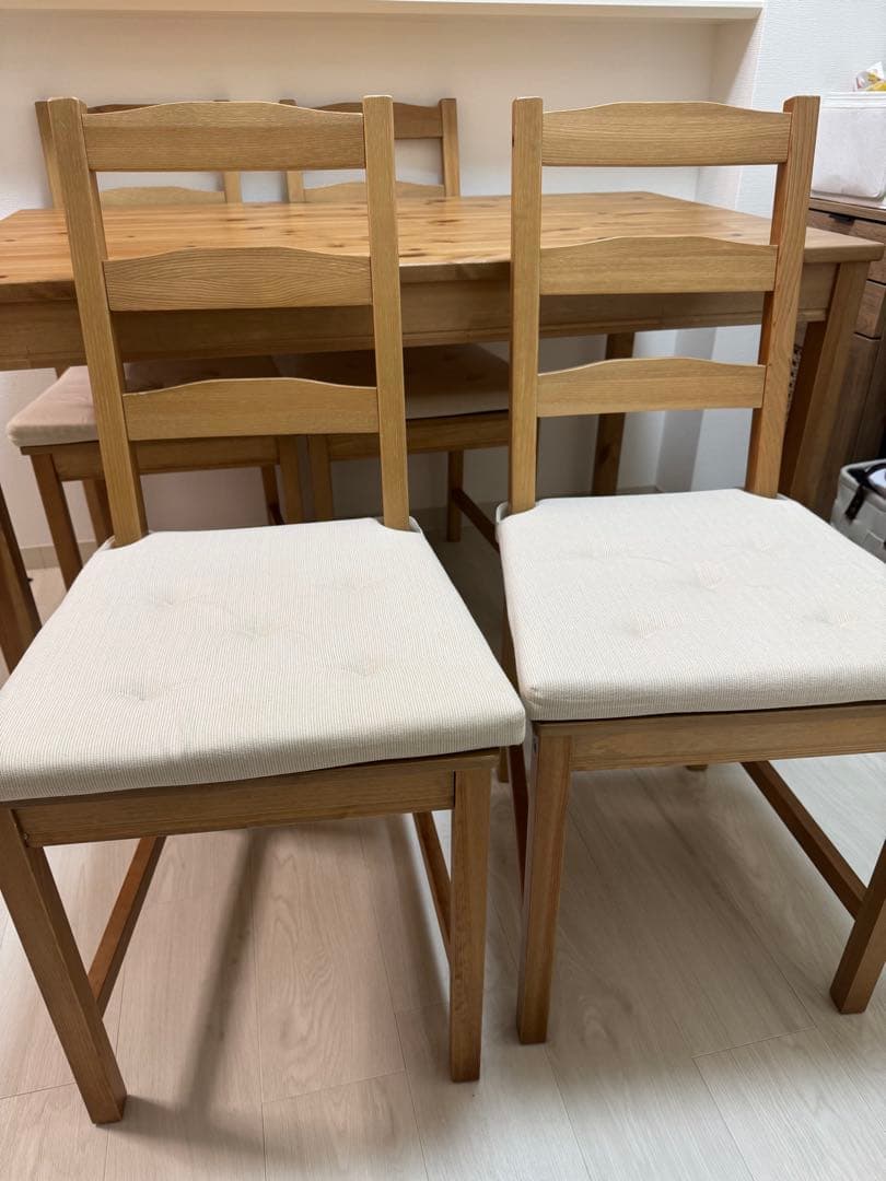 【引き取り限定】IKEA ヨックモック ダイニングテーブル＋椅子4脚セット