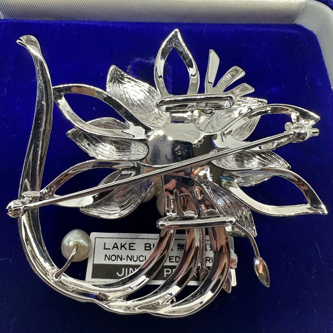 JINBO PEARL 琵琶湖 ブローチ 無核真珠 シルバー