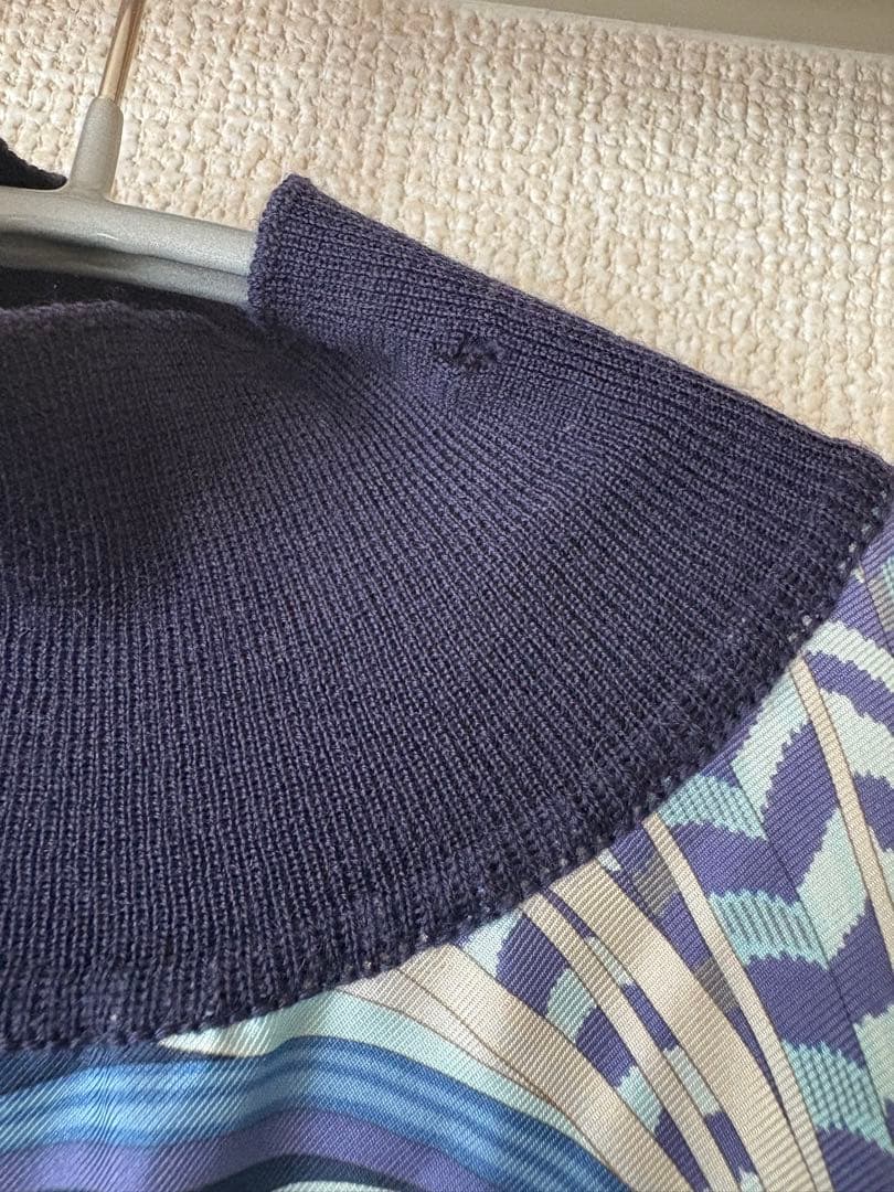 Salvatore Ferragamo シルク ニットタンクトップ ネイビー