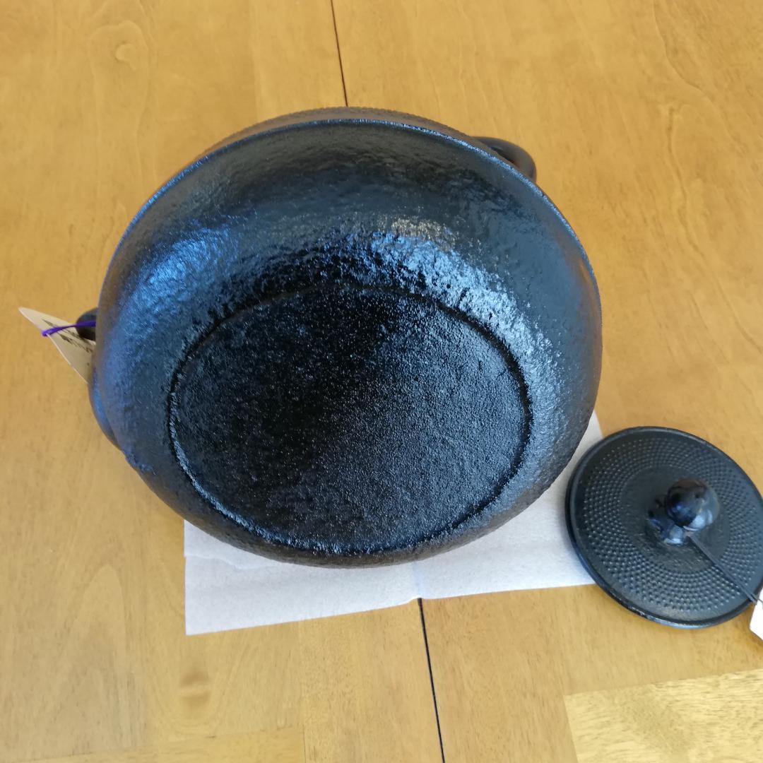 クリスマスセール　未使用♠新品　南部鉄器　鉄瓶　なつめ形アラレ　1.2L　ヤカン