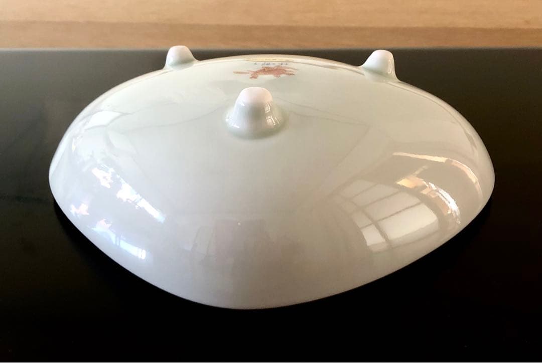 【新品・未使用】波佐見焼 林九郎窯 金彩貝型盛皿 扇割松竹梅 古伊万里 染錦