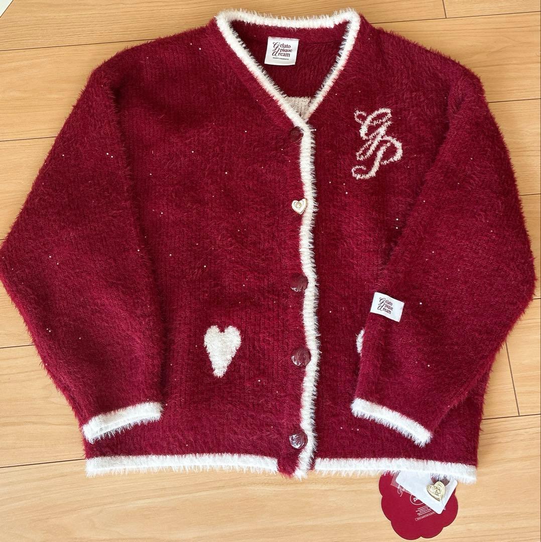 ジェラートピケ　ラメフェザーカーディガン