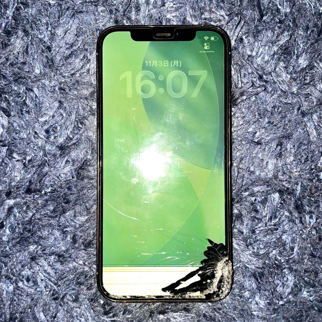 iPhone 12 Pro 128GB ゴールド 右下割れ 動作良好