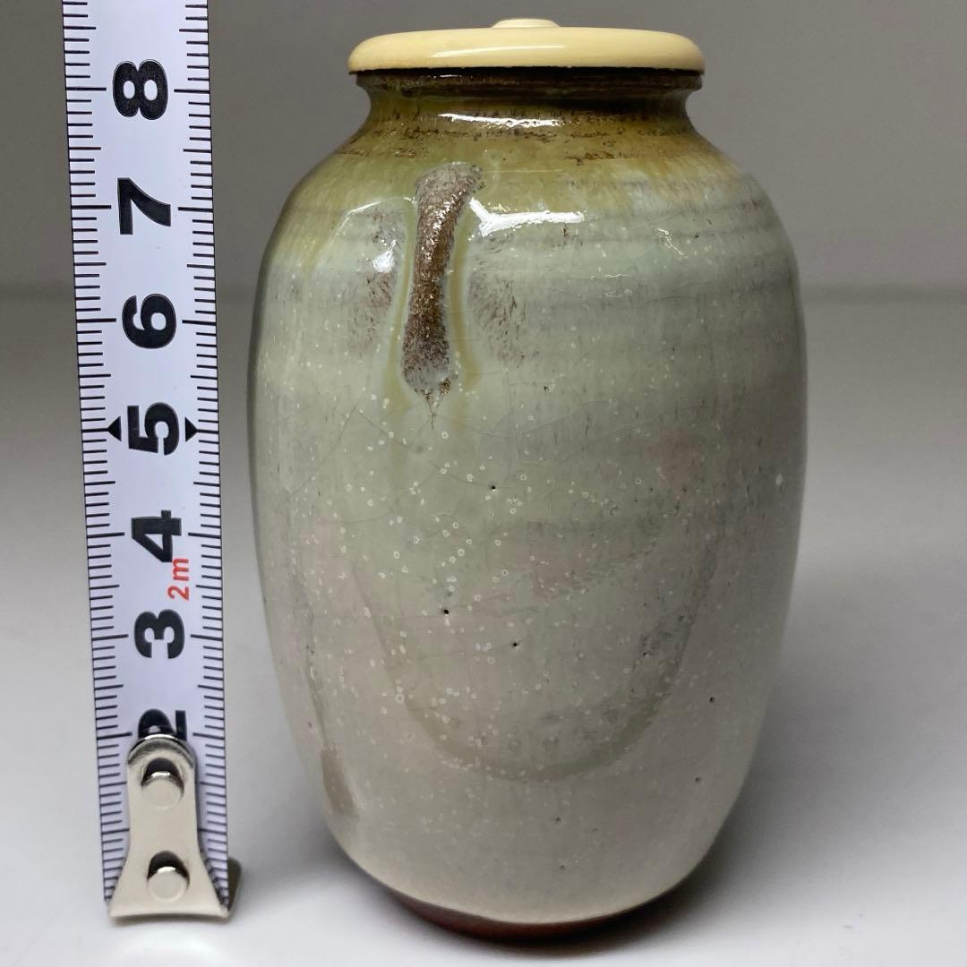 ☆茶3赤膚焼　大塩正人　茶入　共箱 高さ約8.5cm 東N7-1025②