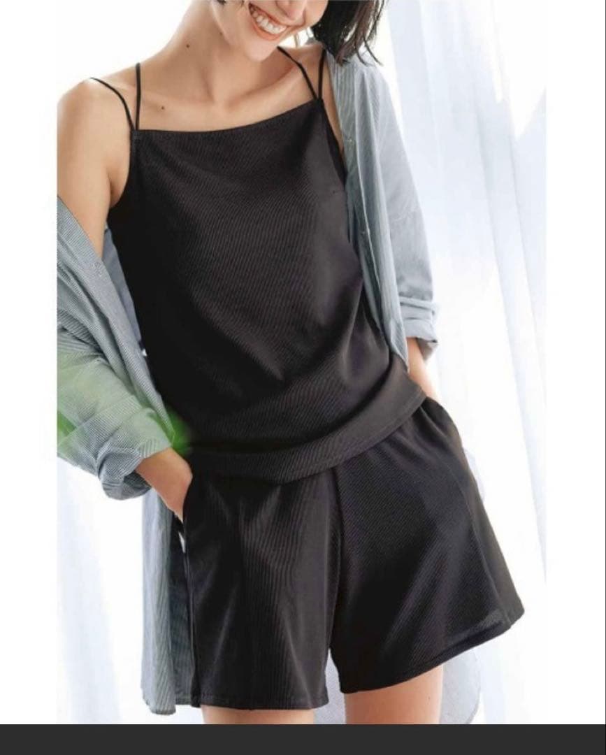 ＩＥＤＩＴ　福田麻琴さんコラボ　リブ素材のスイムウェア３点セット〈ブラック〉