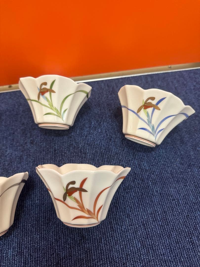 1658 香蘭社　花型鉢　5客　未使用