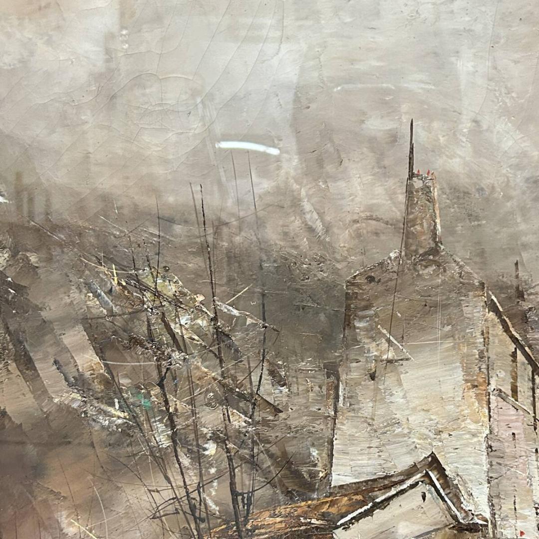 山崎修 「ラパナジル モンマルトル画」 油彩 F20 額装 在フランス実力派