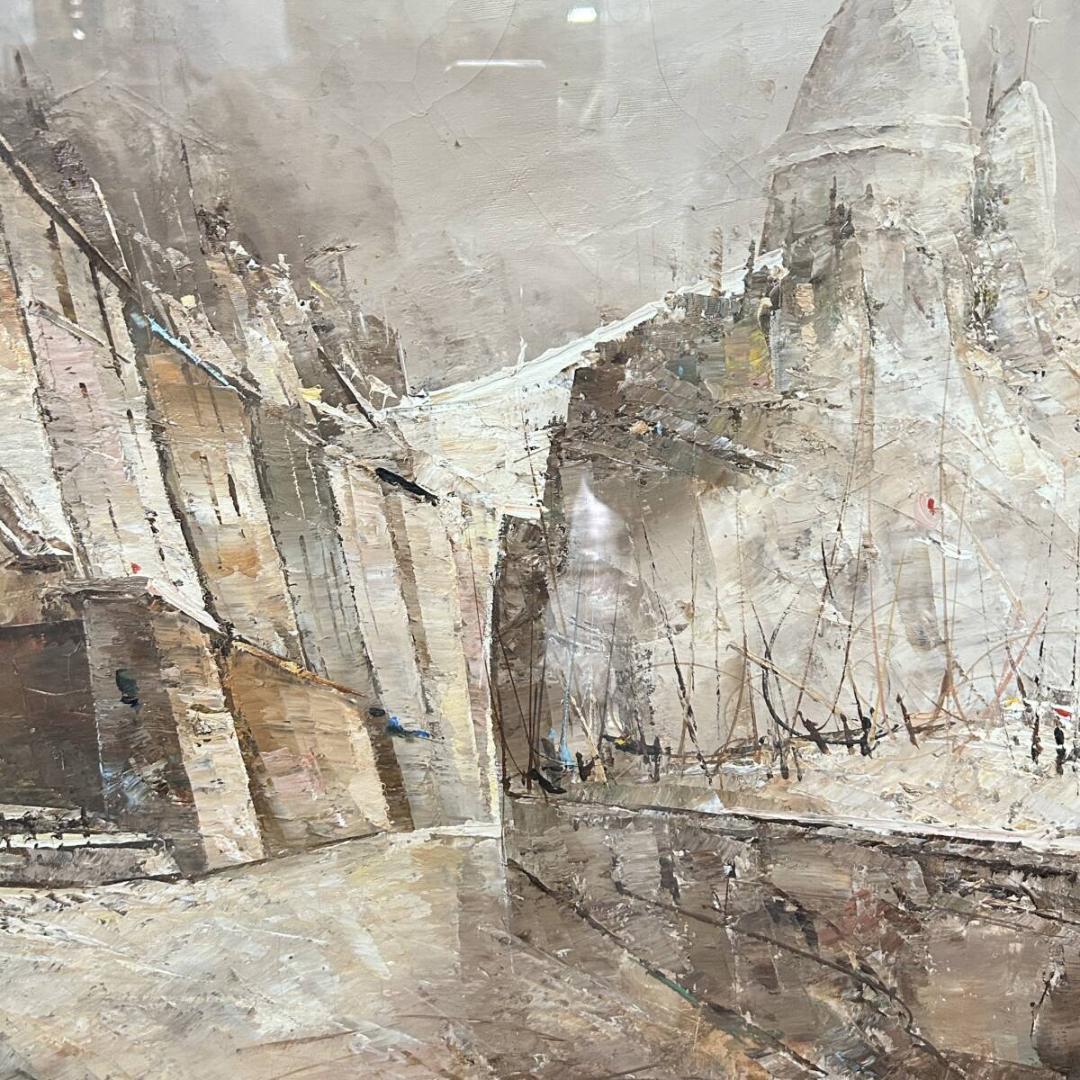 山崎修 「ラパナジル モンマルトル画」 油彩 F20 額装 在フランス実力派