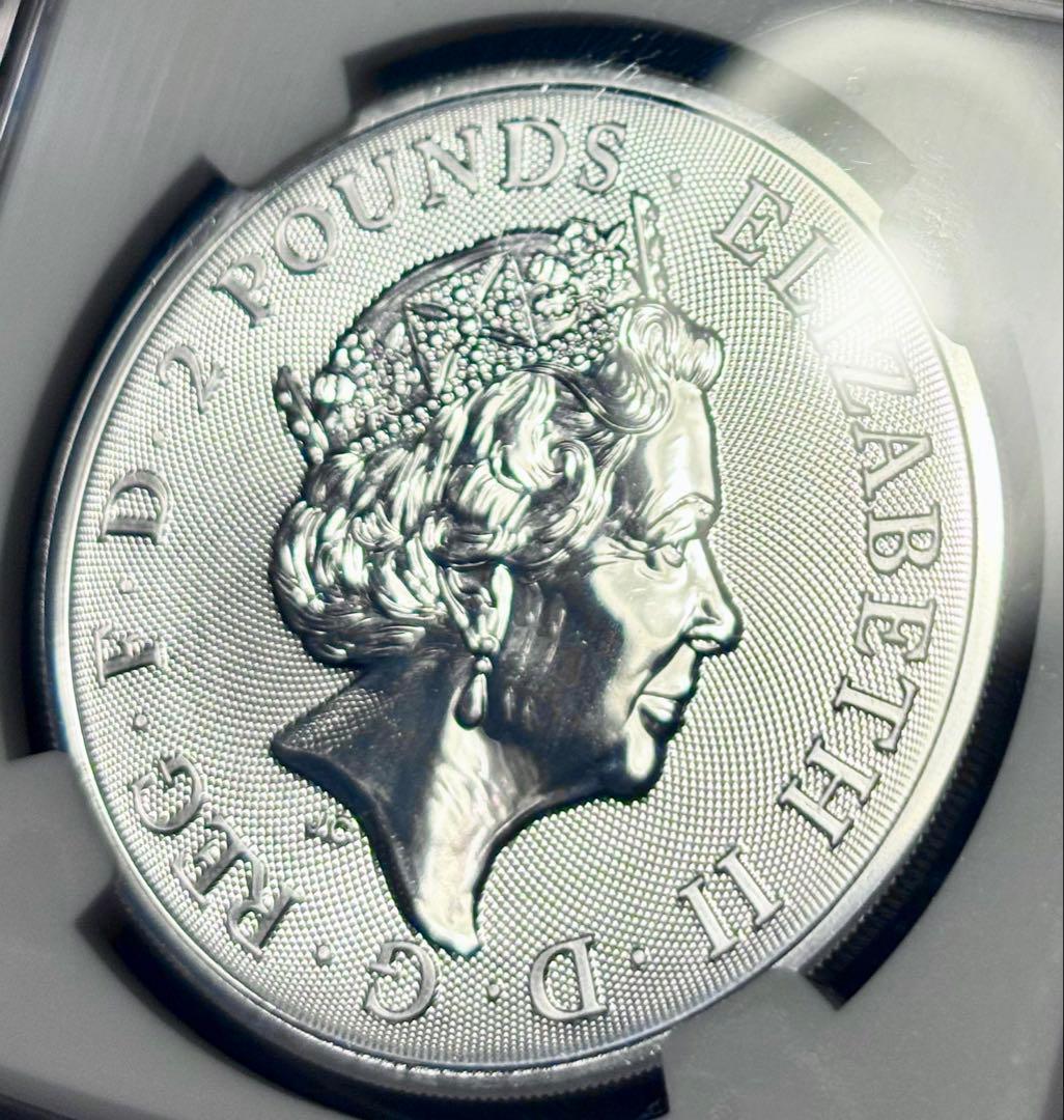 【NGC鑑定MS69】2021年 デヴィッド・ボウイ 2ポンド銀貨 初回発行版