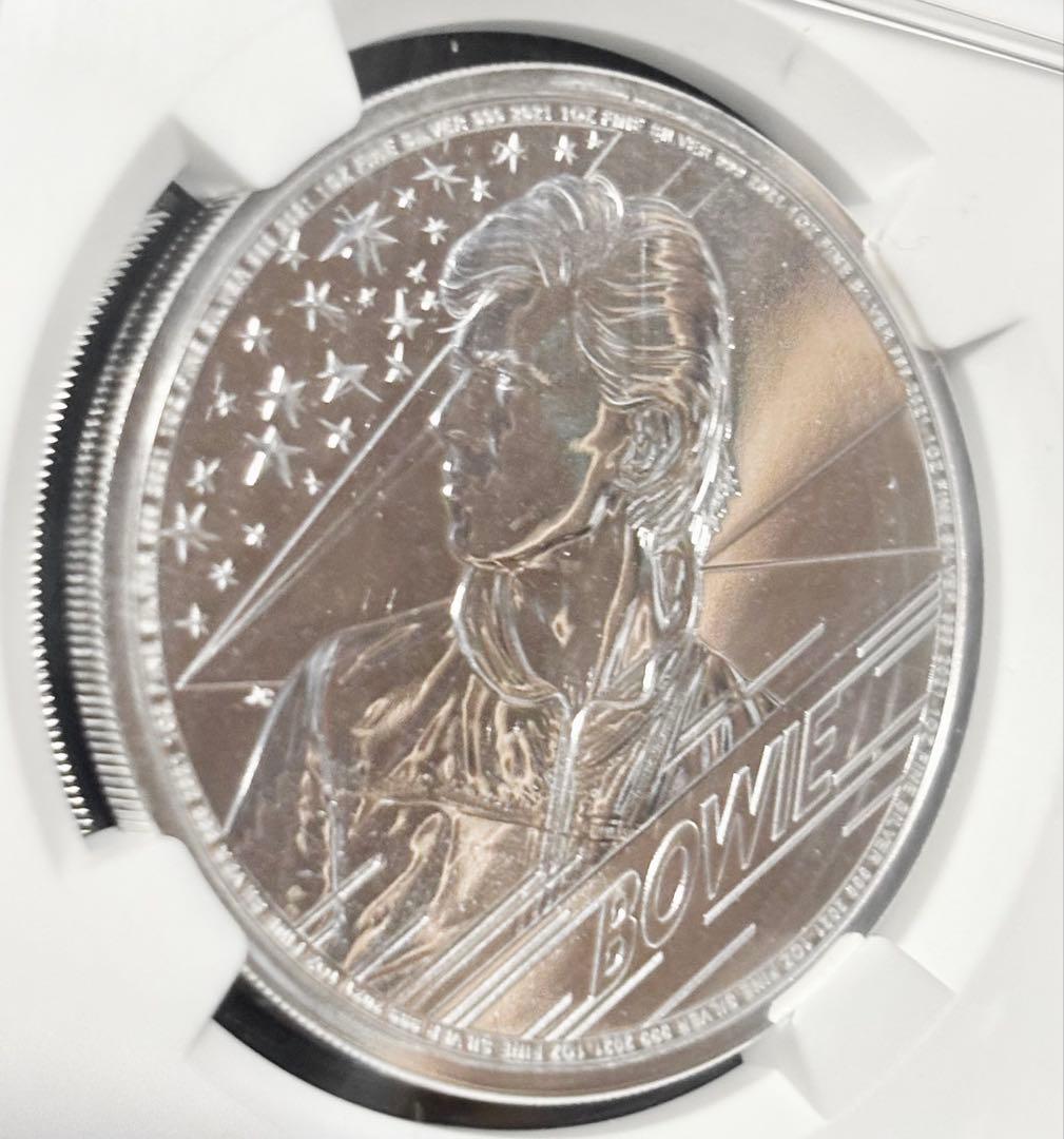 【NGC鑑定MS69】2021年 デヴィッド・ボウイ 2ポンド銀貨 初回発行版