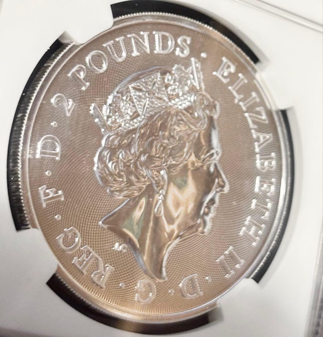 【NGC鑑定MS69】2021年 デヴィッド・ボウイ 2ポンド銀貨 初回発行版
