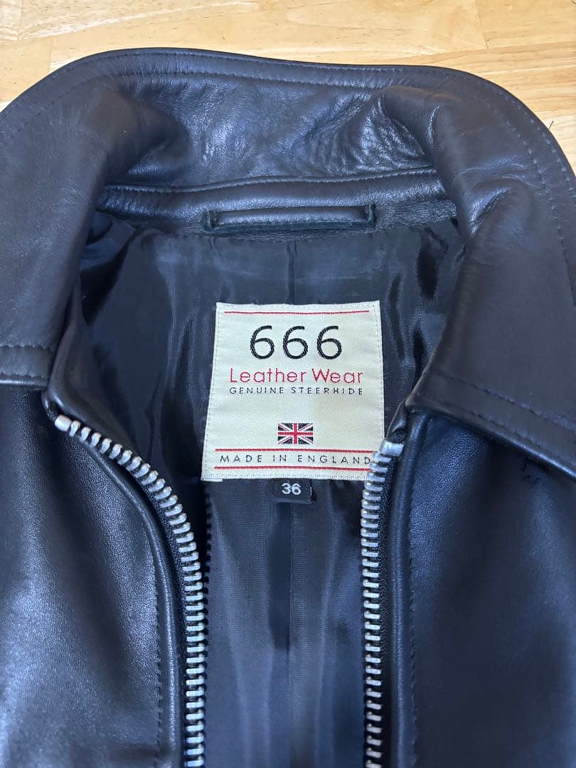 666 本革 シングルライダースジャケット サイズ36 ブラック