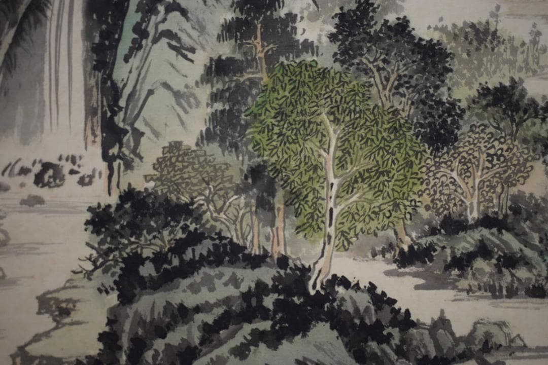 不詳/作者不詳/中国画/谿山翠靄/山水図/布袋屋掛軸HJ-728