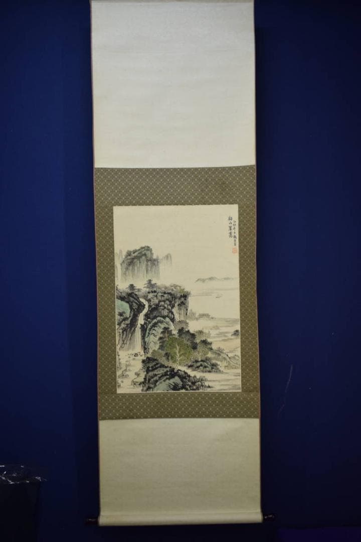 不詳/作者不詳/中国画/谿山翠靄/山水図/布袋屋掛軸HJ-728