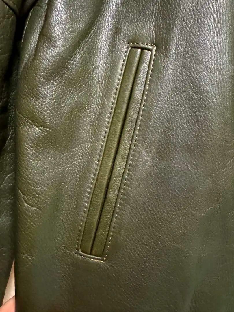 N*ん様 【ディアのような質感】Y2 Leather 水染カウオイル オリーブ4