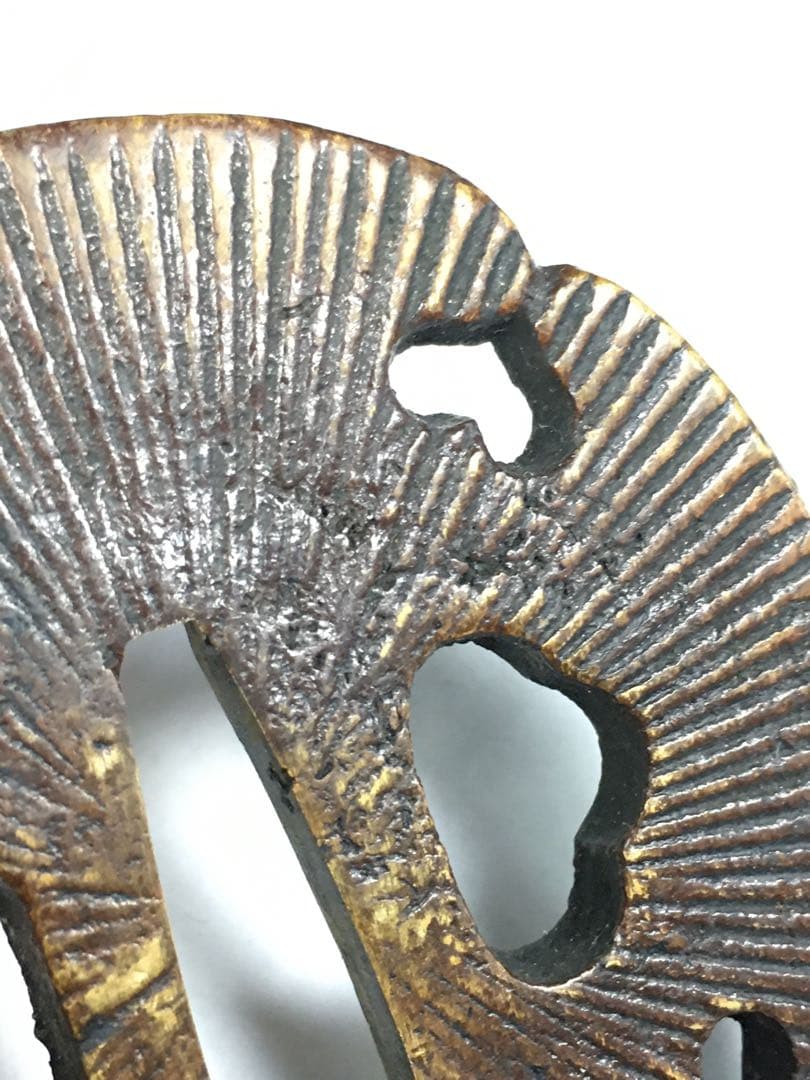 S195透かし銅鍔 武具・刀装具 木箱付