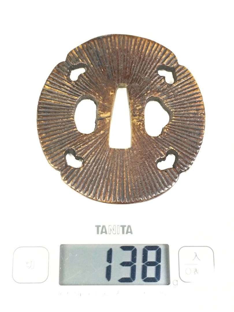 S195透かし銅鍔 武具・刀装具 木箱付