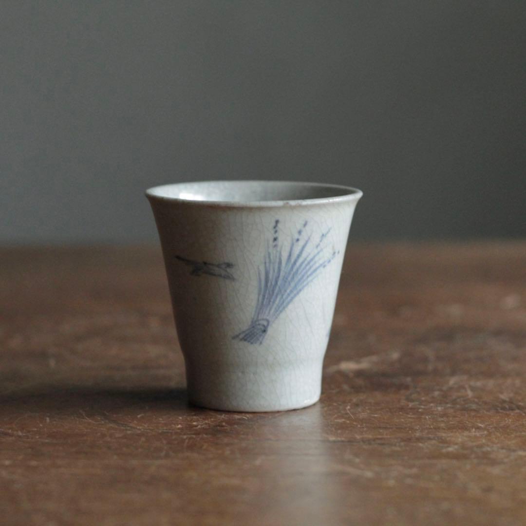 染付 端反り 筒盃 古美術 古道具 アンティーク