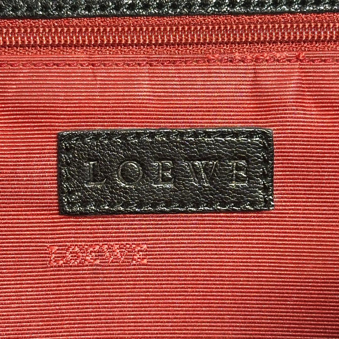 LOEWE ロエベ アナグラム スタッズ レザー ショルダーバッグ ブラック