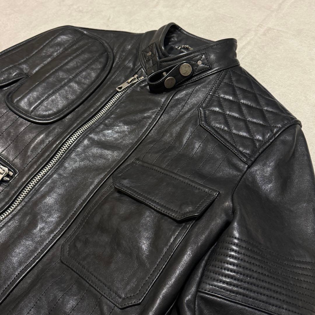美品　ディーゼル　ラムレザージャケット　46 M 黒