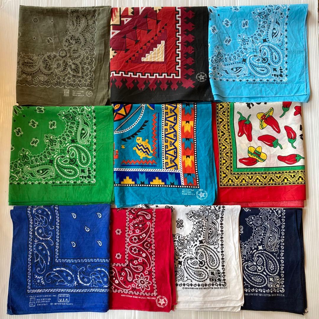 y*a様 まとめ売り 10枚 vintage ビンテージ バンダナ USA製
