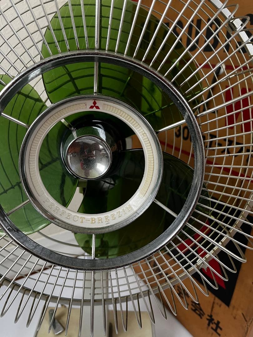 昭和レトロ！三菱 30cmエースお座敷扇R30-W2型　稼働品　外箱付き