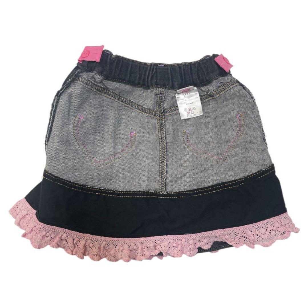 【超美品】Mezzo piano ミミポポちゃん デニムスカート　平成レトロ