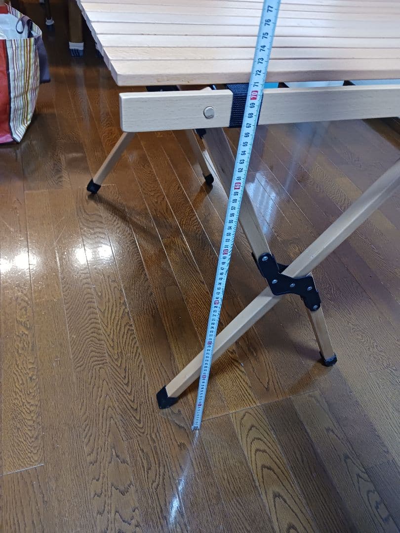 【美品】Hilander ウッドロールトップテーブル 90×70×60cm