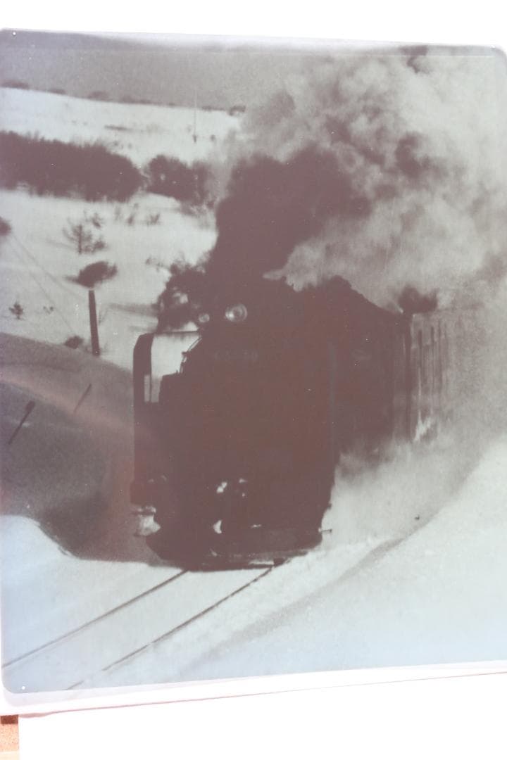 工業X線用フィルムを利用した蒸気機関車の写真（ネガみたいな画像）