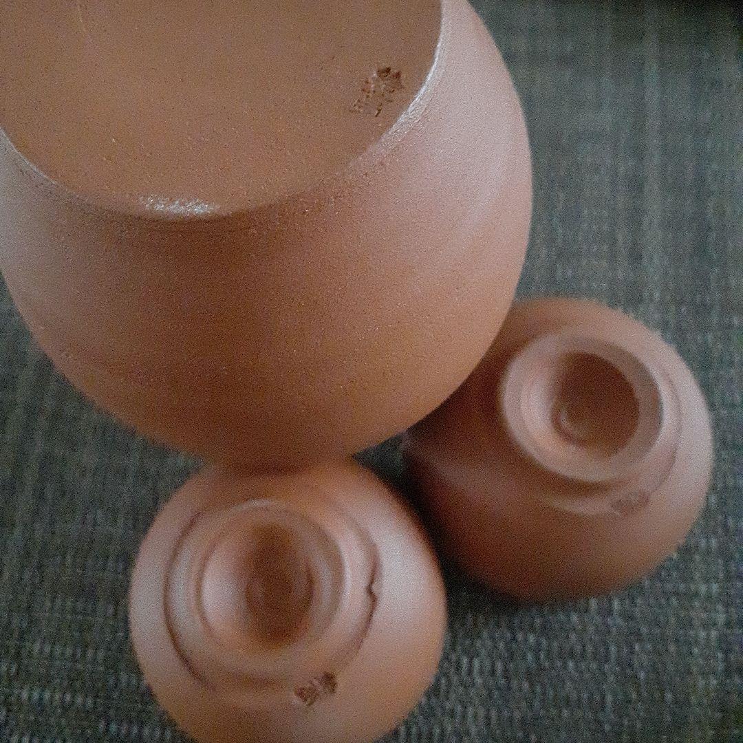 お値下げ☆絵夢(4代山田常山)の梨皮朱泥.酒器