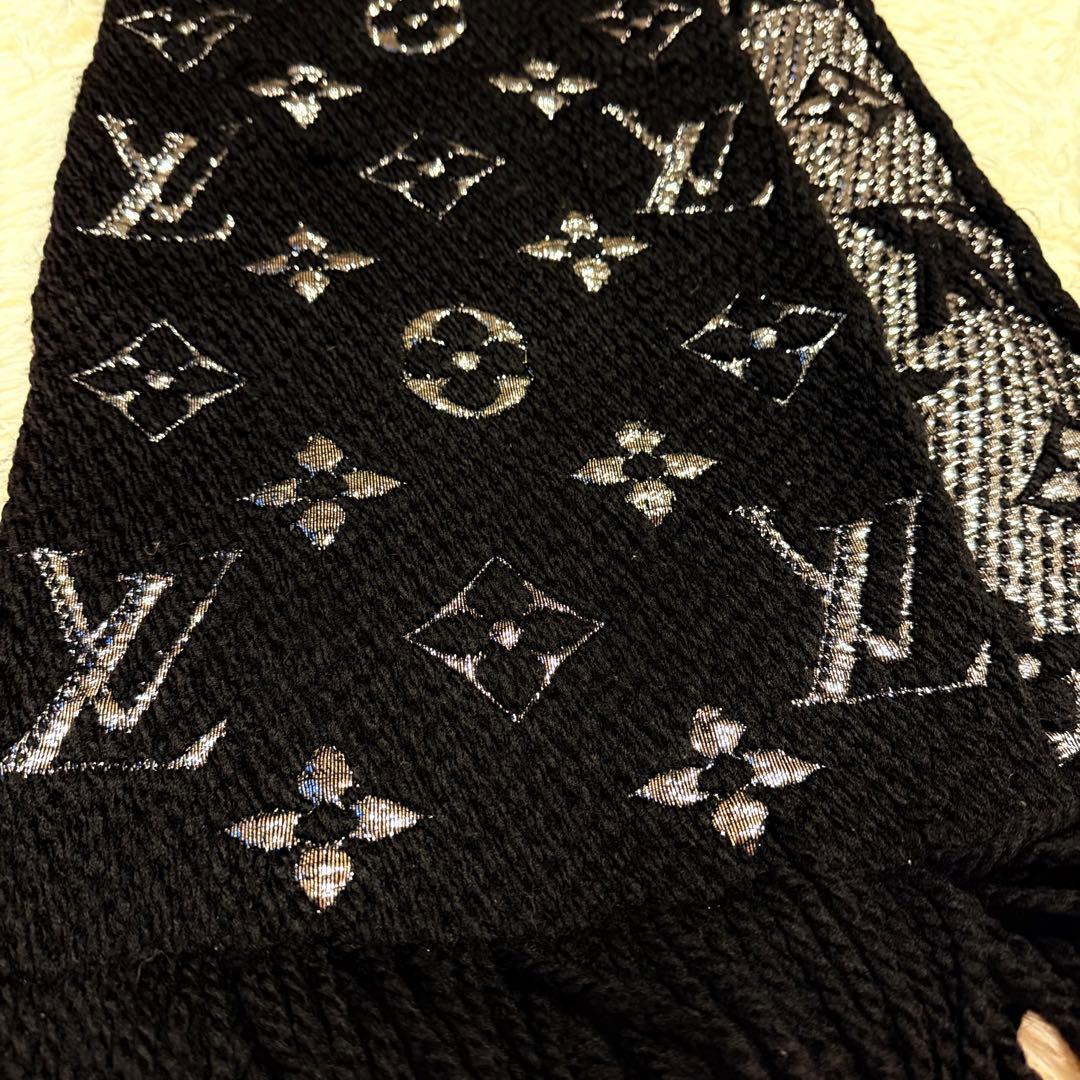 LOUIS VUITTON ロゴマニア エシャルプ マフラー ウール シャイン