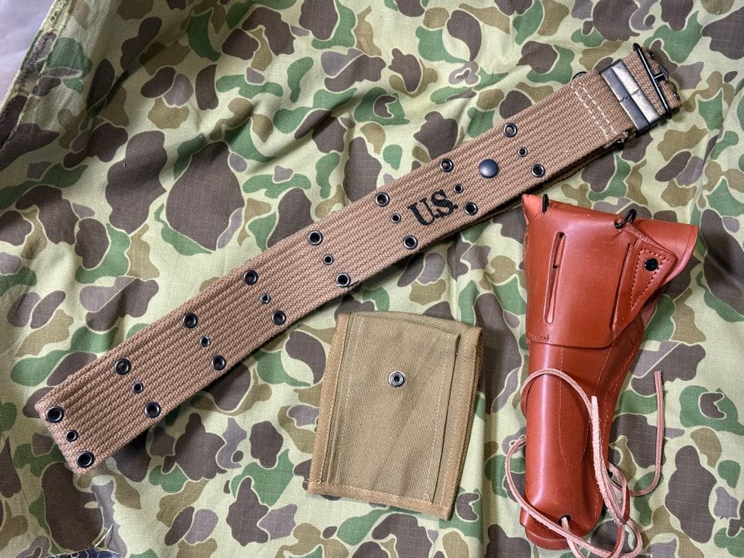 WWⅡ 米軍 ガバメント用ホルスター、マガジンポーチ、ピストルベルトの3点セット