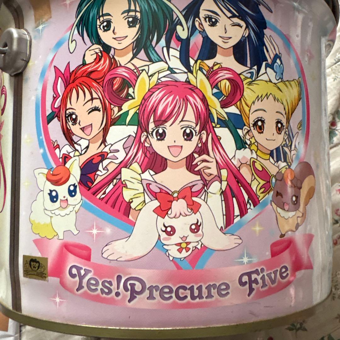 アニメ　Yes! Precure 5 蓋付き　特大缶　持ち手付き福缶