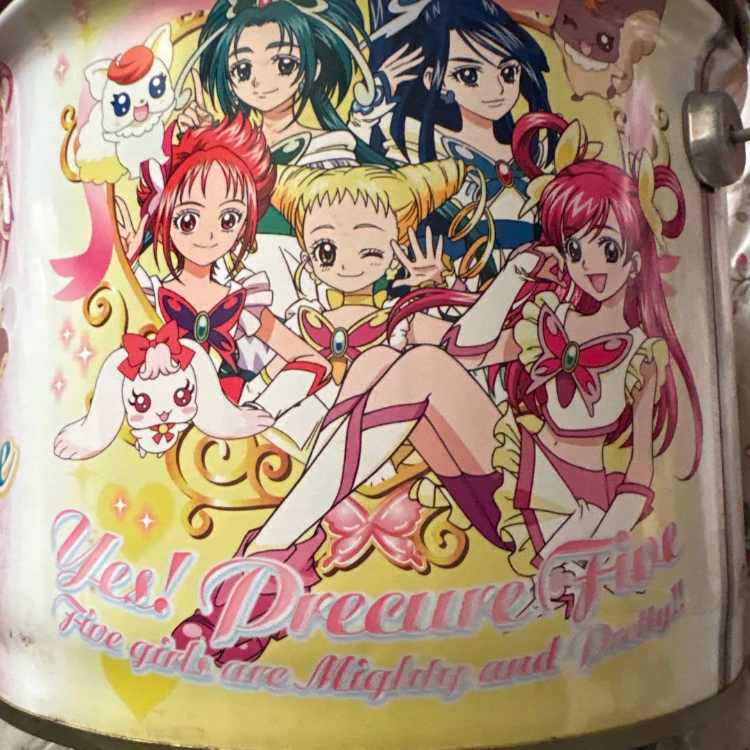 アニメ　Yes! Precure 5 蓋付き　特大缶　持ち手付き福缶