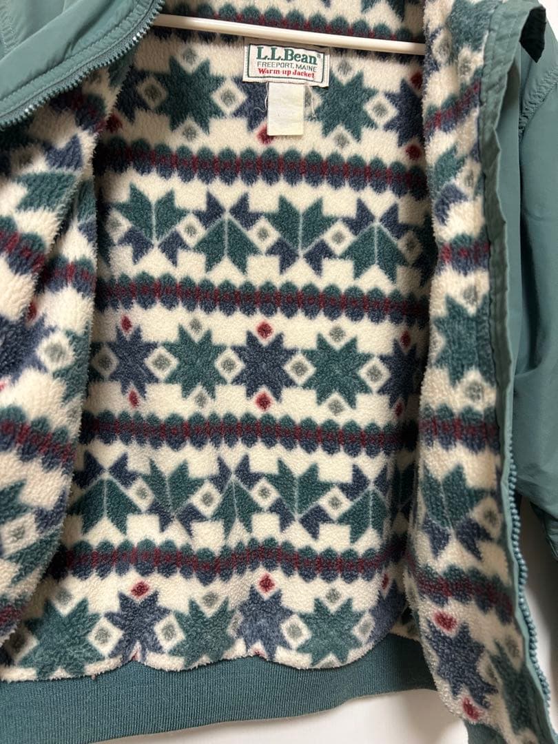 80's LLBean ウォームアップジャケット　希少カラー　裏地柄フリース