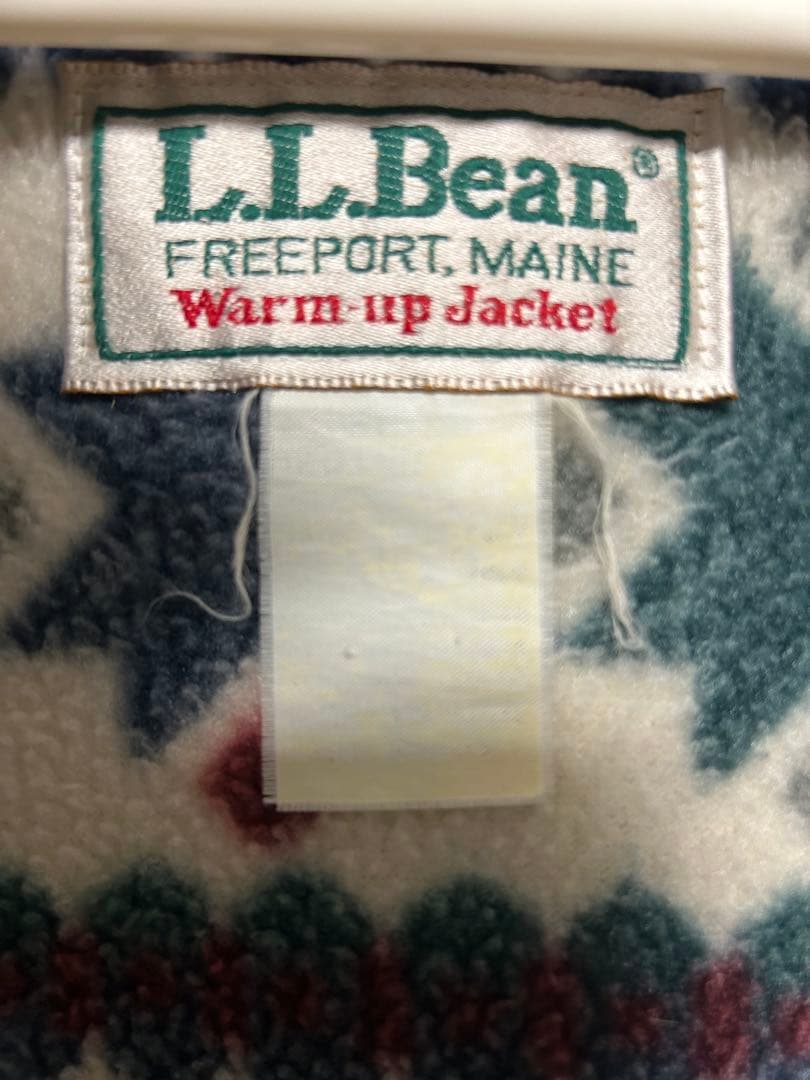 80's LLBean ウォームアップジャケット　希少カラー　裏地柄フリース
