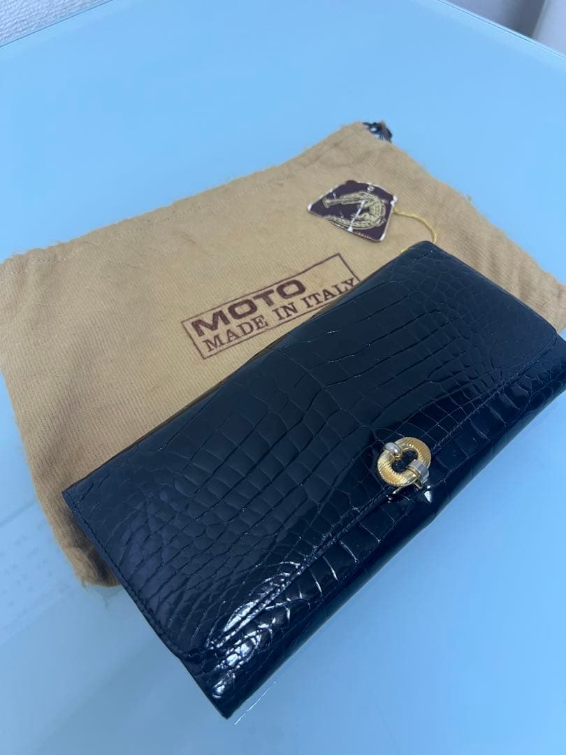 希少★GINO TROMBA シャインクロコダイル ショルダー付クラッチバッグ