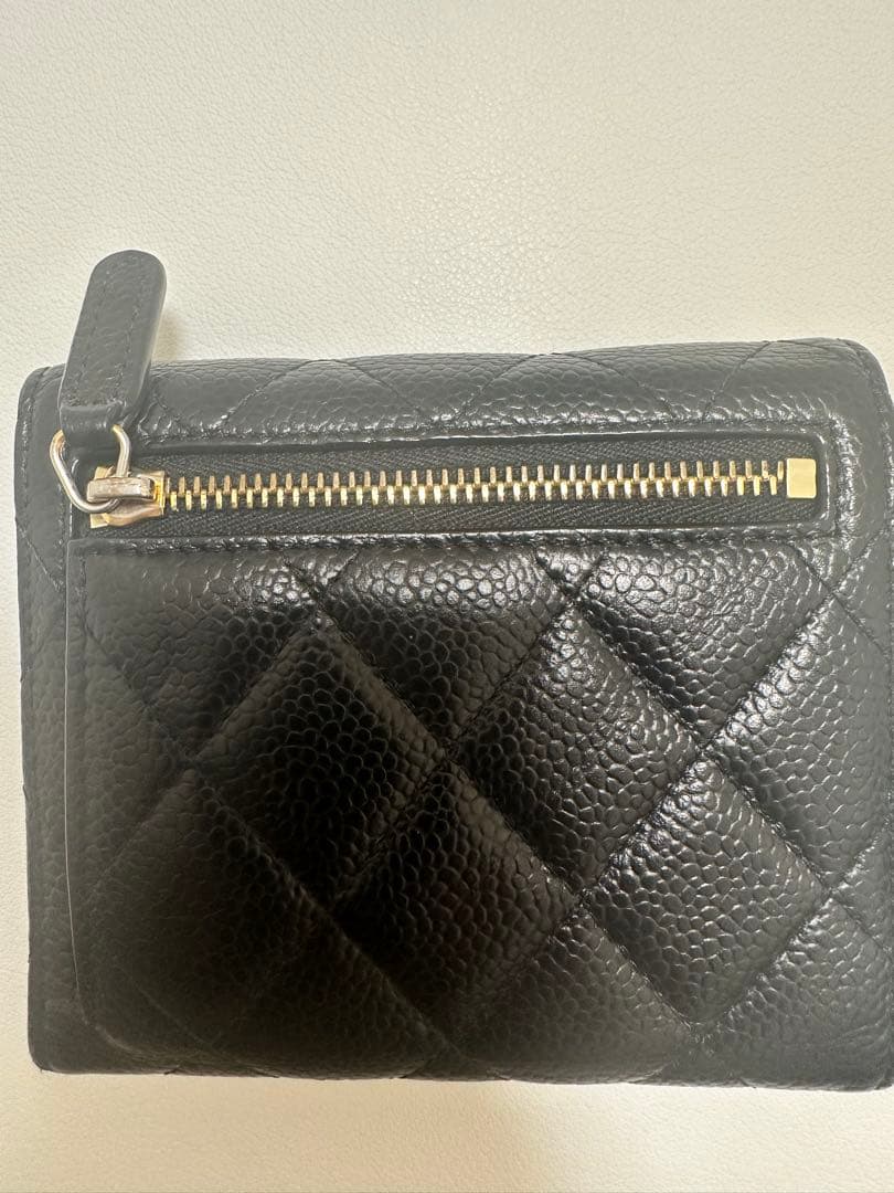美品 CHANEL 二つ折り布 クラシック マトラッセ カードケース