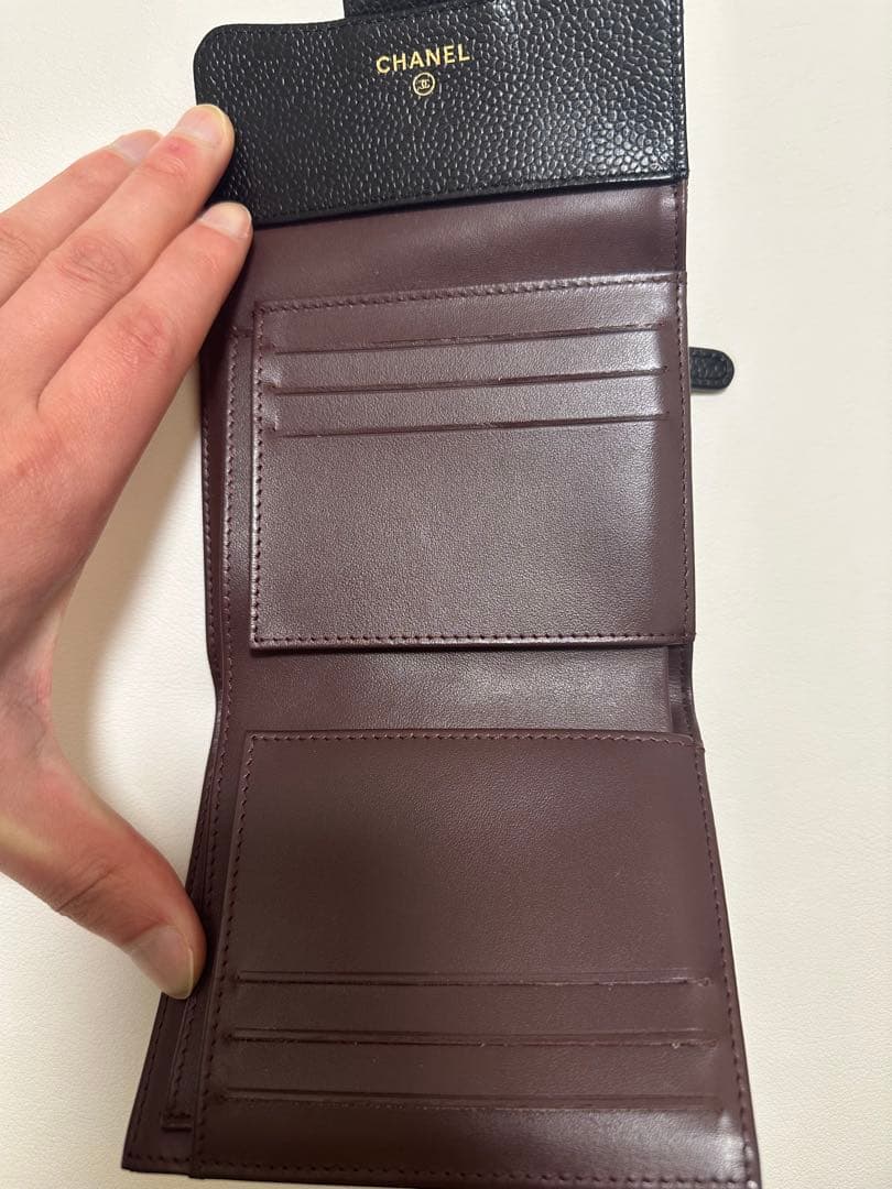 美品 CHANEL 二つ折り布 クラシック マトラッセ カードケース