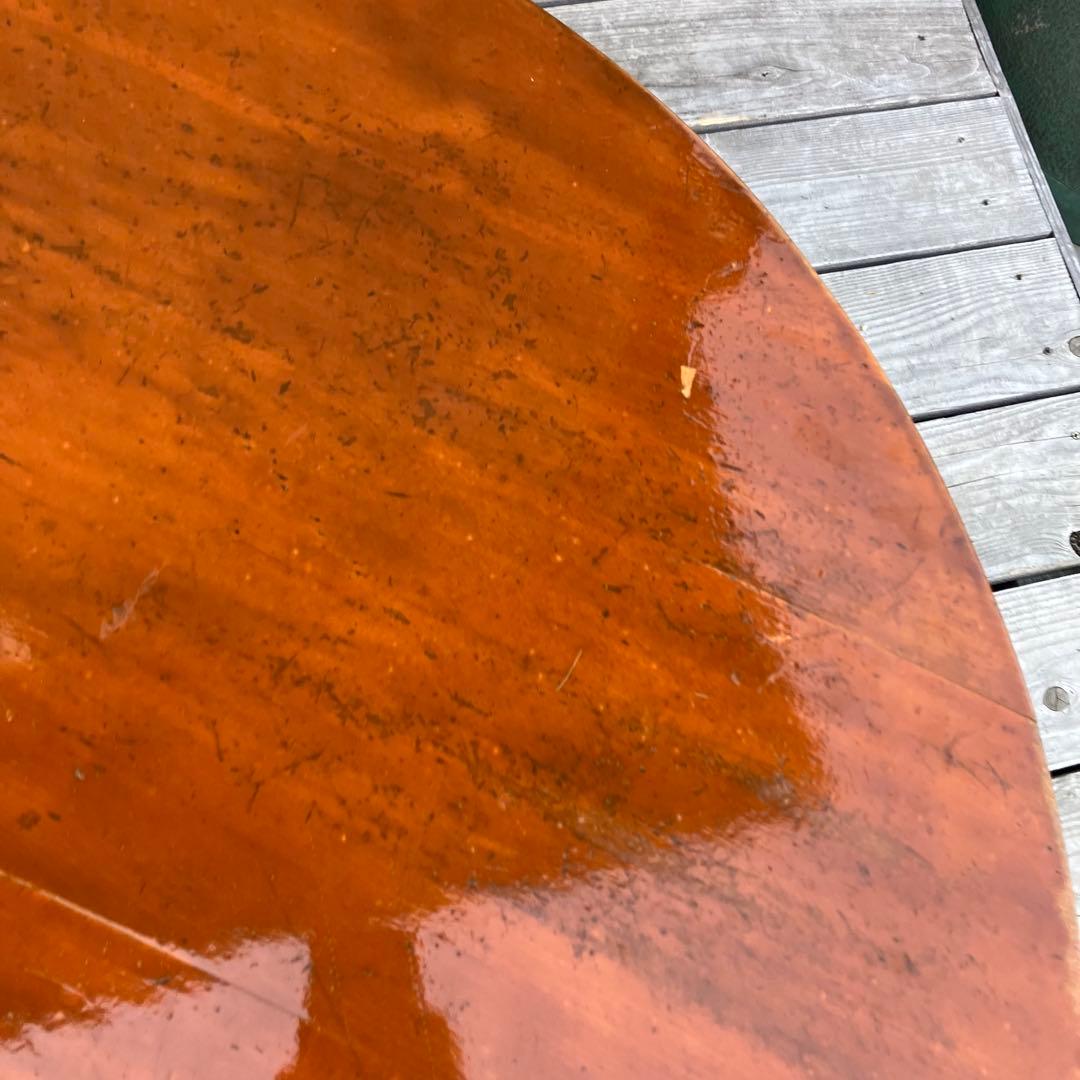 昭和レトロ 木製円卓 円形座卓 折りたたみテーブル ちゃぶ台 ラウンドテーブル