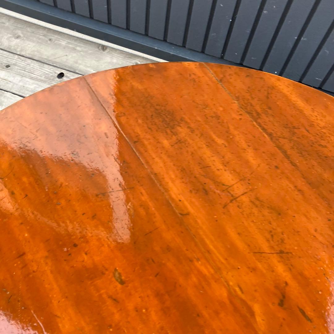 昭和レトロ 木製円卓 円形座卓 折りたたみテーブル ちゃぶ台 ラウンドテーブル