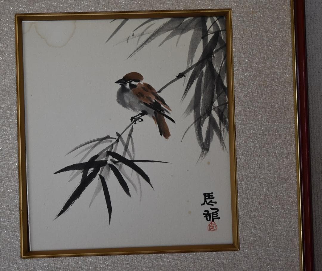 文化勲章受章作家・高山辰雄　日本画　希少作品　肉筆原画　色紙