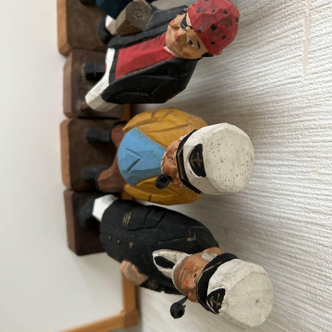 海洋キャラクター 木製彫刻 セット