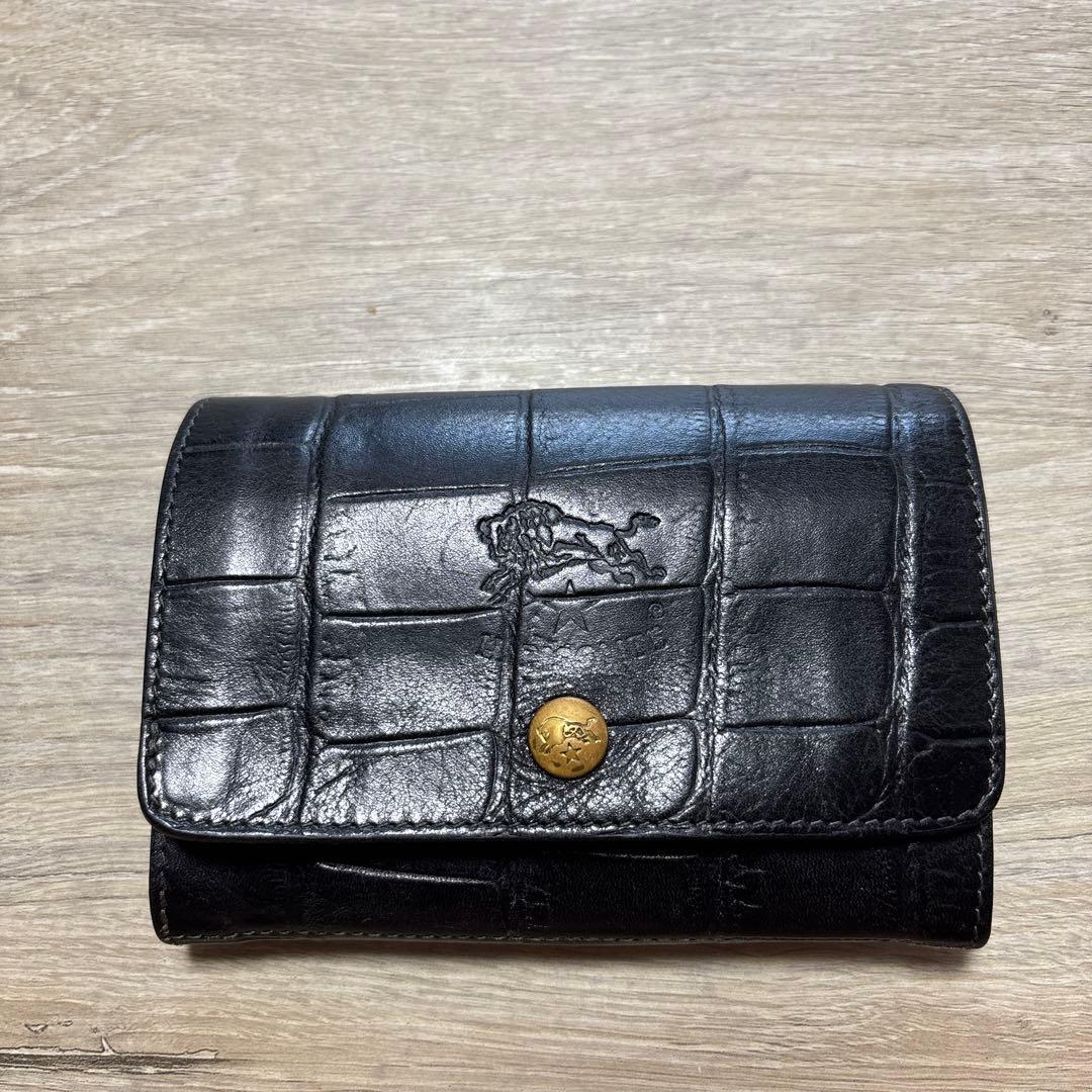 イルビゾンテ　クロコエンボスレザー　2つ折り