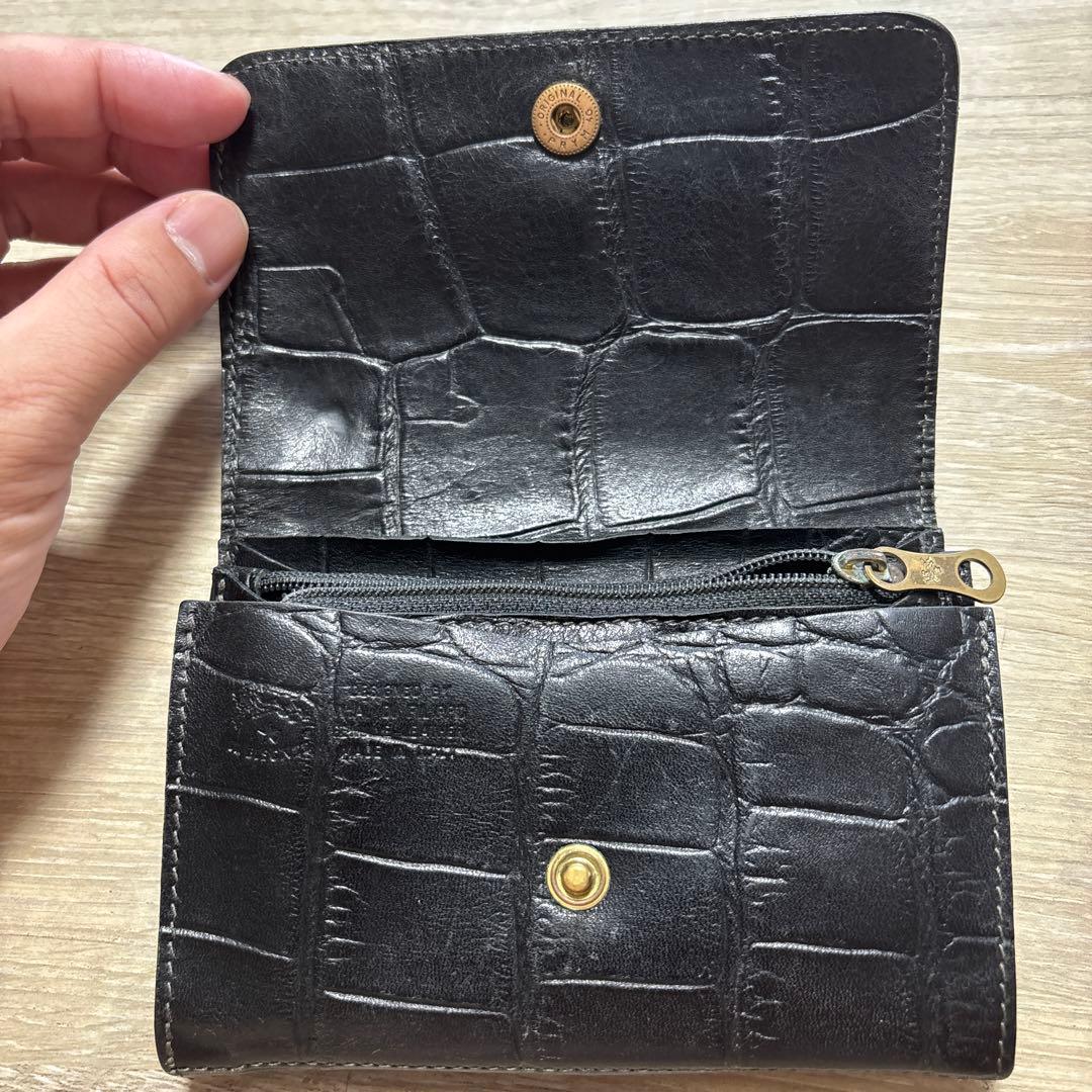 イルビゾンテ　クロコエンボスレザー　2つ折り