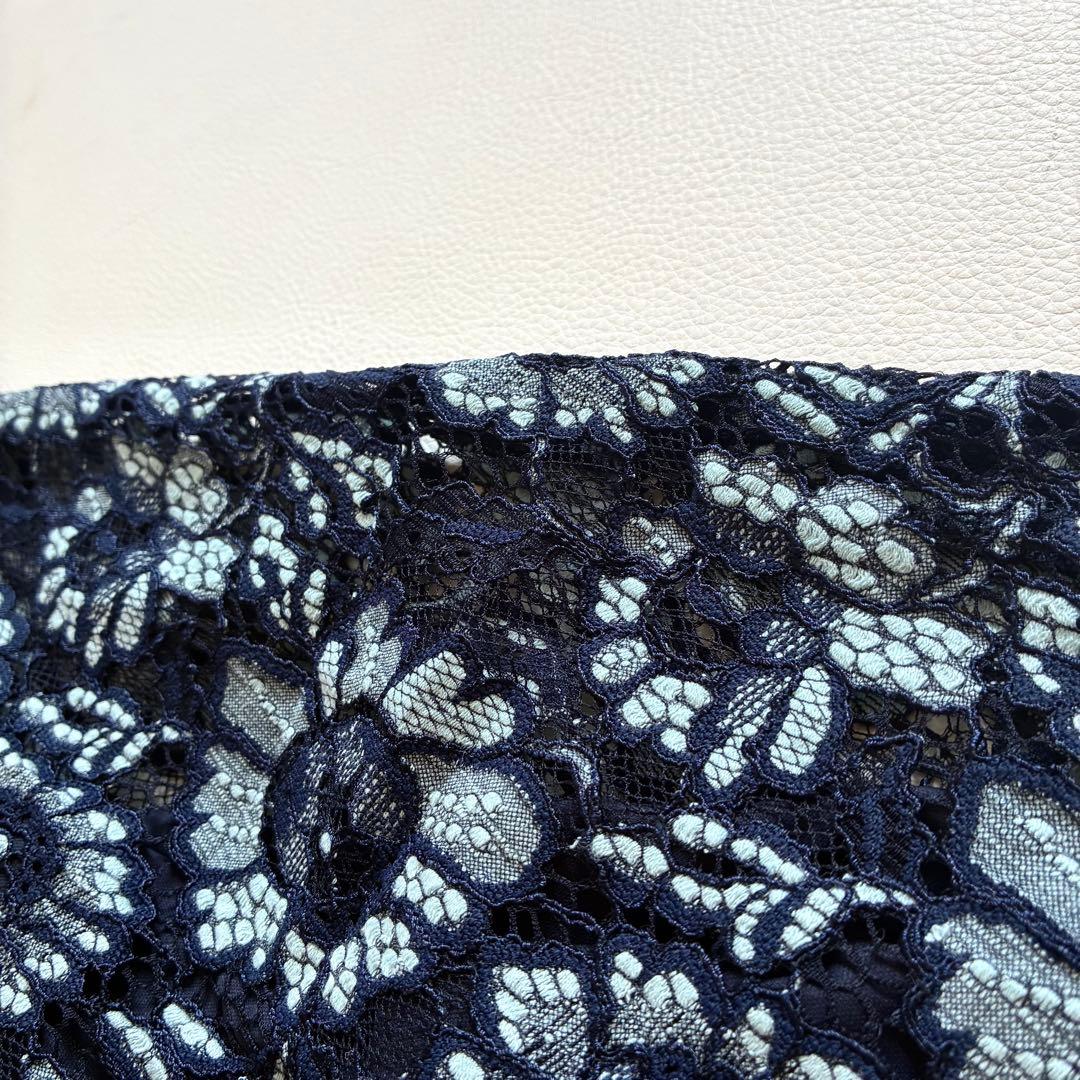 ◆美品◆2.1万◆カスタネ◆オケージョンドレス◆総レース◆ネイビー◆0